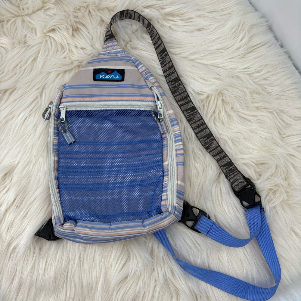 KAVU Yoho Sling Rucksack‎ Crossbody Backpack Bag Purse - Simple Stripe 13"